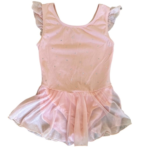 More than Magic Leotard Ballet Dance Tutu Skirted Silver Dots Girls Size M (7/8) - Picture 1 of 16